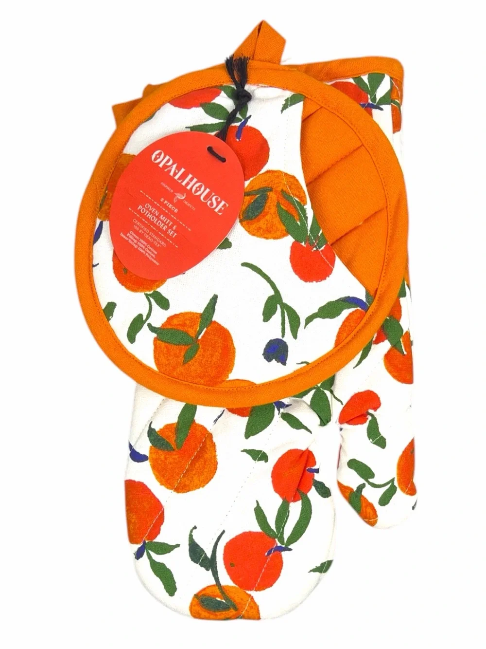 Opalhouse Citrus Orange Kitchen Towel Oven Mitt & Potholder Set NWT